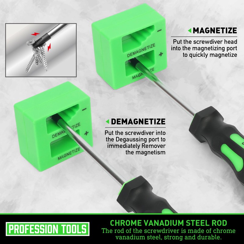 Magnetic Screwdrivers Set with Case, Amartisan 43-piece Includs Slotted, Phillips,