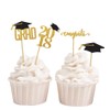Darling Souvenir, Graduation Cap Theme Party Cupcake Toppers, Dessert Decorations