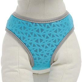 TOP PAW Reflective Gunmetal Laser Cut Comfort Dog Harness Blue Small