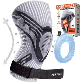 AREST Knee Support with Compression Band for Men and Women - Compression Knee Support with Side Stabilisers for Meniscus and Osteoarthritis - Bandage Knee Sports (XL)