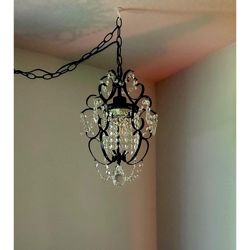 riomasee Plug in Chandelier Mini Bronze Chandeliers 1 Light Elegant