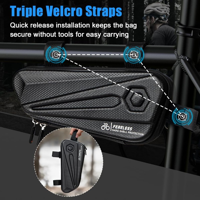 Cableet Bike Frame Bag 1.5L, EVA Hard Shell Bicycle Triangle