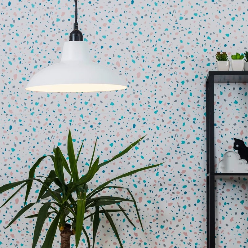 MiniSun Retro Style Gloss White Metal Easy Fit Ceiling Pendant