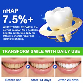 Hydroxyapatite Toothpaste, 7.5% Hydroxyapatite Enamel Care Toothpastes, Nano Hydroxyapatite Toothpaste for Enamel Repair & Tooth Strengthening, Fluoride-Free, for Sensitive Teeth, Fresh Breath-2 (2)