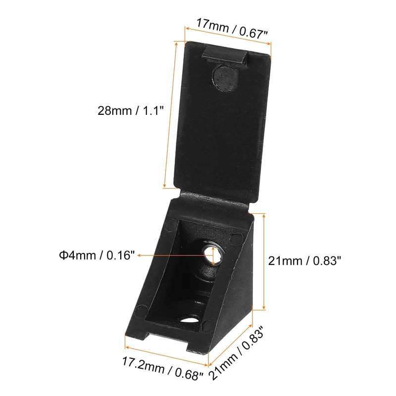 uxcell 10Pcs 90 Degree Plastic Corner Braces with Cover Cap,