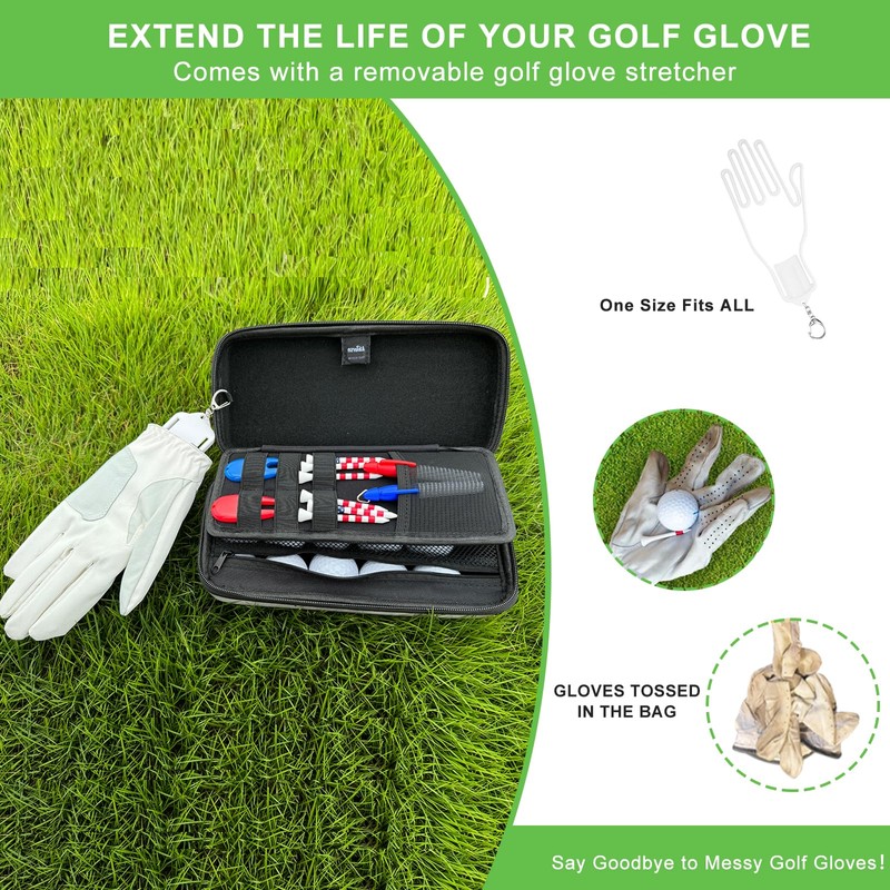 Golf Glove Holder with Removable Golf Glove Shaper Water-Resistant Protective