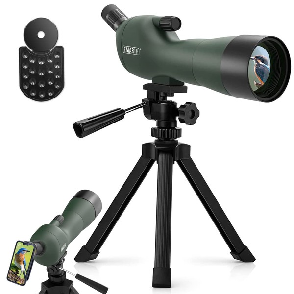 Emarth 20-60x60 45 Angled Spotting Scope for Target Shooting, w/14