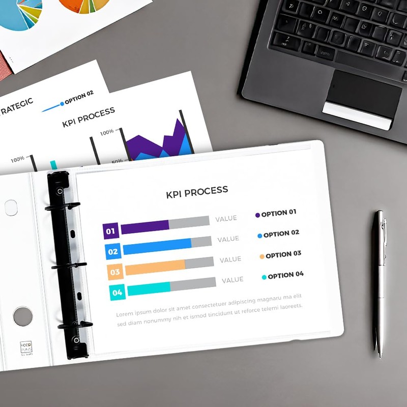 Keepfiling Landscape Sheet Protector 11x8.5 Horizontal Side Loading Heavyweight, 80