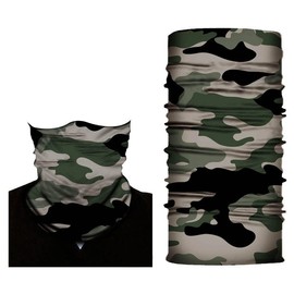 ShopINess Bandana Neckerchief Multifunctional Scarf Unisex for Motorcycle Sports and Outdoor Camo Style, Green