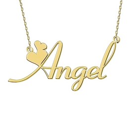 Name Necklace with Heart Jewelry Gifts Christmas Gifts Mothers Day Gift for Her Angel