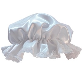 MeiZanthic White Mob Cap Night Cap Bonnets for Women Grandma Costume Colonial Costume Lace Night Hat Accessories for Girls and Women