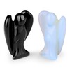 DUQGUHO 2 Pcs Crystal Angel Statues Black Obisdian Opal Pocket