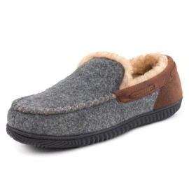 RockDove Men's Hearthfire Memory Foam Moc Slipper, Size 10 UK Men, Charcoal