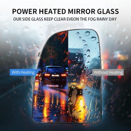 Convitex Driver Left Side Short Arm Heated Upper Mirror Glass with Rear Holde for Ram ProMaster 1500 2500 3500 2014-2021, for CH1320376