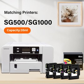Xcinkjet 3.9.0 SG500 SG1000 Sublimation Ink Cartridges Compatible Replacement for Sawgrass SG500 SG1000 Printers, Upgraded Chips, Compatible with All Firmware Versions (BK, C, M, Y, 4PK)