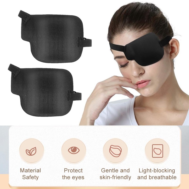 2Pcs 3D Eye Patches for Adults - Adjustable Medical Eye-Patch
