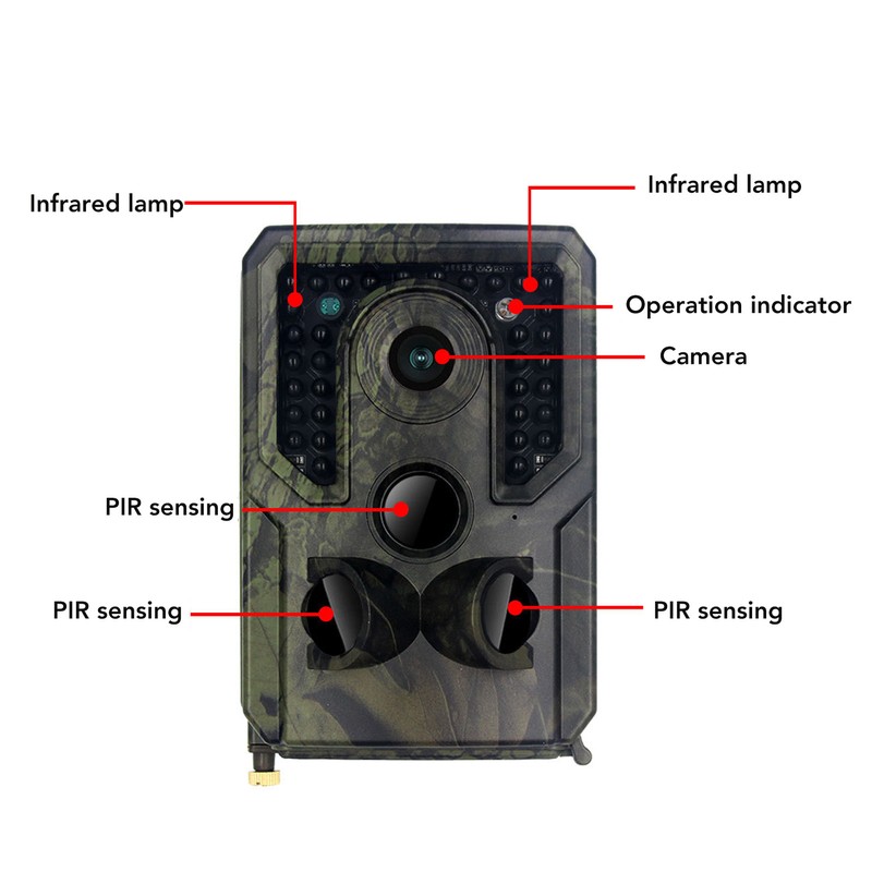 Trail Camera Infrared Night Vision 16MP Photo 1080P Video Motion