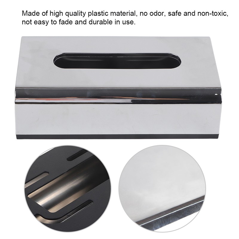 Electroplate Tissue Box Holder Container Storage Organizer Napkin Case for