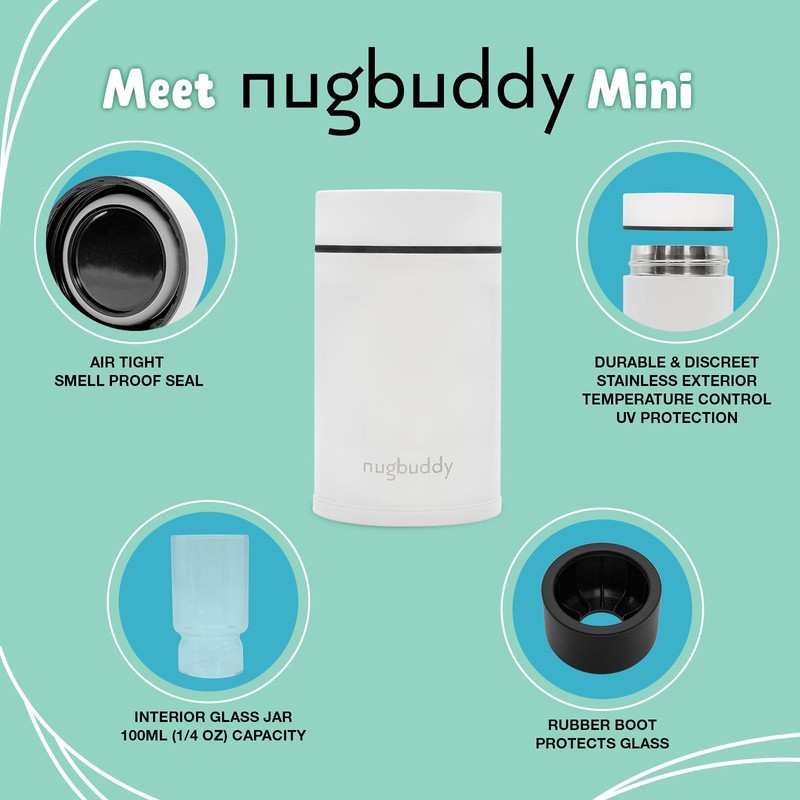 nugbuddy Mini Airtight Storage Container - Vacuum Sealed Insulated w