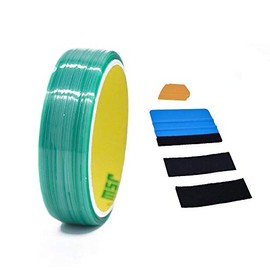 MOCK ST Cutting Tape Knife Less Tape Design Line Finish Line Vinyl Wrap Cutting Tape - 50m / 164 ft with Toolkit (Blue Applicator Squeegee, Yellow Detailed Squeegee Black Felt Edge Decals)