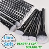 Bueart Design 16Pcs ULTRA SOFT Black labeled DENSE HAIR Makeup