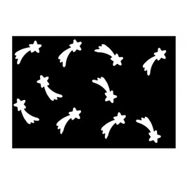Miniblings 10 x Iron-On Patches 30 mm Flock Shooting Star Comet Patch I Children's Iron-On Patches for Ironing – Flock Film – Applique Sewing, Colour: White