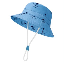 Durio UPF 50+ Baby Sun Hat Summer Sun Protection Wide Brim Soft Lining Beach Essential for Boys and Girls Toddler Bucket Hat C Blue 6-12 Months