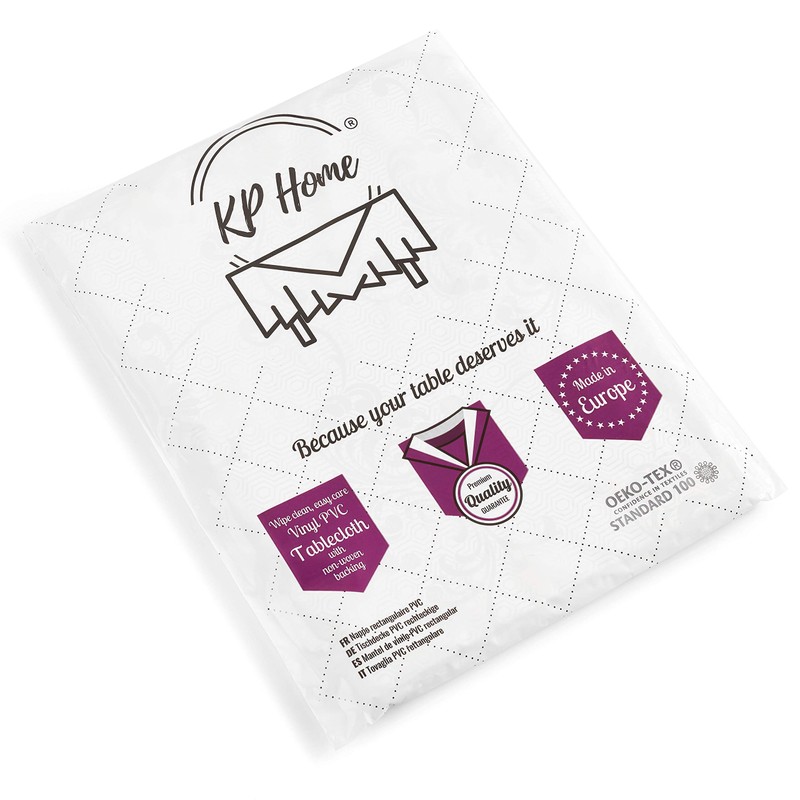 KP HOME PVC Wipe Clean Table Cloth Rectangular 200x140 cm