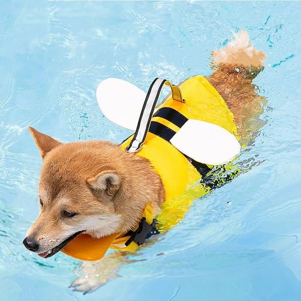 DogHartt Dog Life Jacket, Bee Shape Adjustable Dog Life Jacket