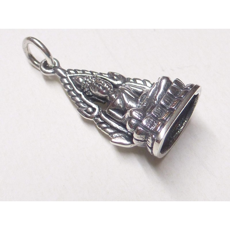 Unisex Sterling Silver Buddha Pendant - Protection Symbol - Good