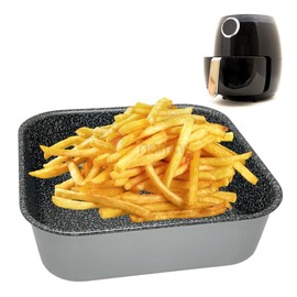 NAMAI - Baking Tray 20 x 20 cm, Square Baking Tray for Hot Air Fryer, Baking Mould Stone Look Dishwasher Safe, Baking Tray Aluminium Good Quality, Baking Tray Deep with Non-Stick Coating