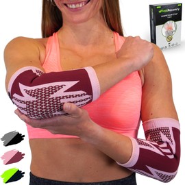 Pack of 2 Elbow Supports for Men & Women - Elbow Compression Bandage for Tennis Elbow, Golfer's Elbow, Fitness - Elbow Splint for Tendonitis, Joint Pain - Breathable & Non-Slip