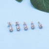Lasidor 5 Pairs Stud Earrings White Cubic Zirconia Stainless Steel
