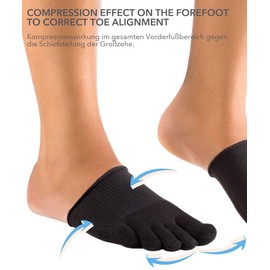 Knitido Dr Foot Hallux Valgus Closed Toe Bunion Support, Black (001)