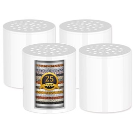 Cartucho de Filtro de Ducha Universal de 25 Etapas, 4 Paquete Cartuchos de Reemplazo del Purificador de Agua, para Eliminar Cloro, Impurezas y Olores, Reduce el Agua Dura, Mejorar la Salud de la Piel