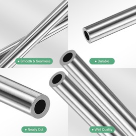 M METERXITY 2-Pack 250mm 304 Stainless Steel Tube, 5mm OD 1mm Wall Thickness Seamless Stainless Steel Tubing for Construction/Machining/DIY Crafting, Metal Straight Pipe [5x0.04x10IN]