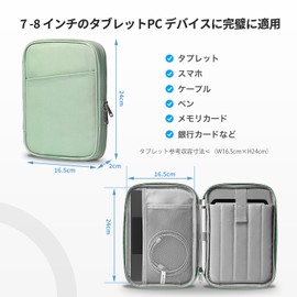 7-8 Inch Tablet Bag, Tablet Case, Bag, Storage Pouch, Storage Bag, Sleeve Case, 7 Inch / 8 Inch Tab, Cover, Case, Accessory, Storage Pocket, (Green)