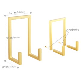 YFEEN Records Storage Holder, Vinyl LP Gold Stand CD Display Frame,Metal Album Storage for Vinyl Records,2 Pack