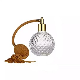 YangLand 80ml Clear Crystal Perfume Bottle Gold Long Spray Tassels Atomizer Pump Vintage Style Refillable Glass Bottles Makeup Tool (Gold), Y231002