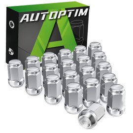 AUTOPTIM M12x1.25 Lug Nuts - Replacement for 2002-2022/2024 Nissan Altima, 1988-2023 Maxima, 2012-2024 Pathfinder, 2008-2023 Rogue, 2006-2024 Sentra Aftermarket Wheel - 20pc Chrome Closed End Lug Nuts