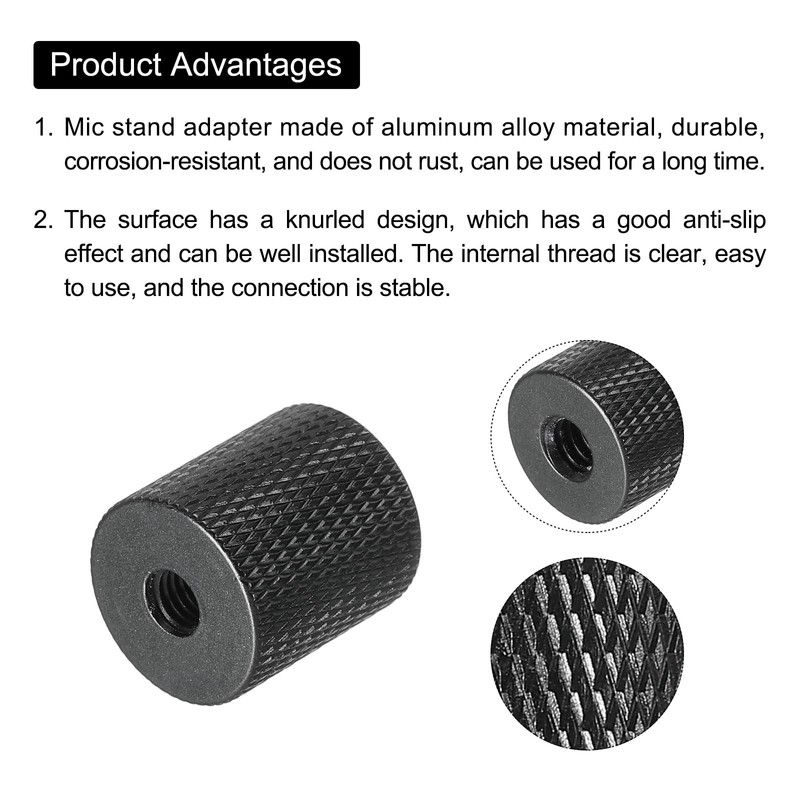 sourcing map Microphone Tripod Adapter 1/4 Female to M5 Female