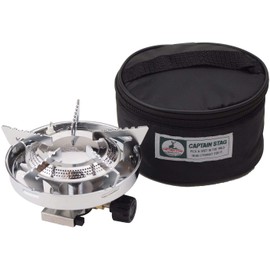 Captain Stag M-7901 Small Gas Burner Stove, For Camping, Piezoelectric Ignition, Multi