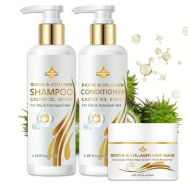 Kit Shampoo Acondicionador Y Mascarilla Biotina Colágeno