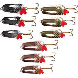 Zite Fishing Spoon Indicator Set Pike Fishing - Fishing Lure 16-34 g Silver Gold Copper for Spin Fishing - Sharp Triplets & Classic Catchy