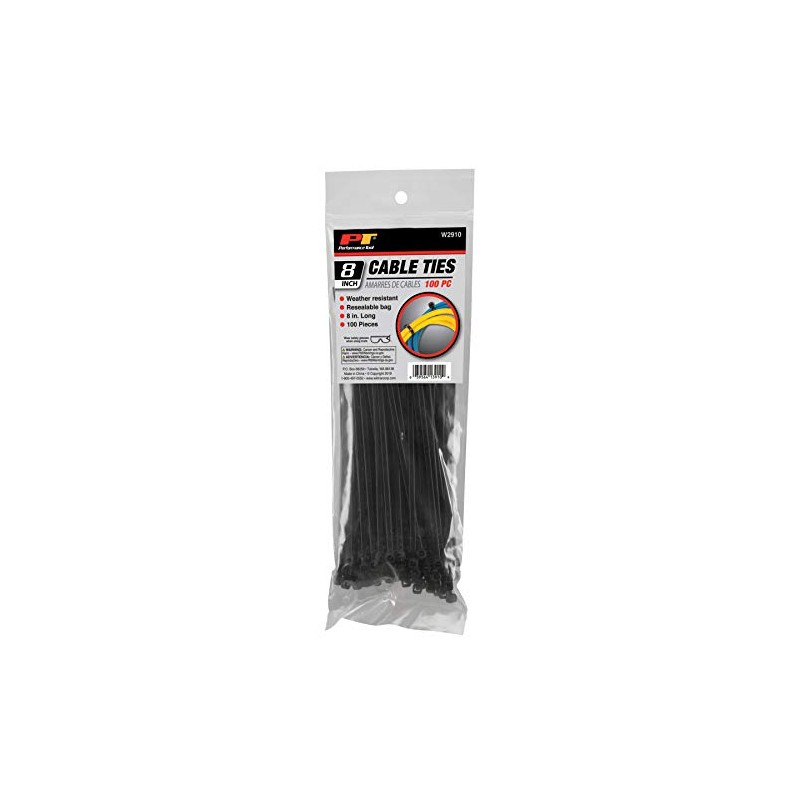 Performance Tool W2910 8" Cable Tie, Black