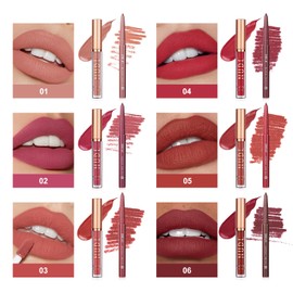 YOUNG VISION Liquid Lipstick & Lip liner Combo Set, Matte Lip Contour Kit - Durable, Waterproof, Kit de Labios Matte for Lasting Definition…