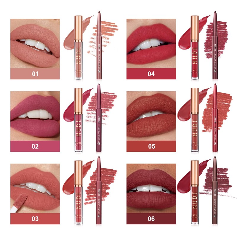 YOUNG VISION Liquid Lipstick & Lip liner Combo Set, Matte