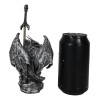 Legendary Silver Sorcerer Dragon Carrying Orb and Sword Letter Opener