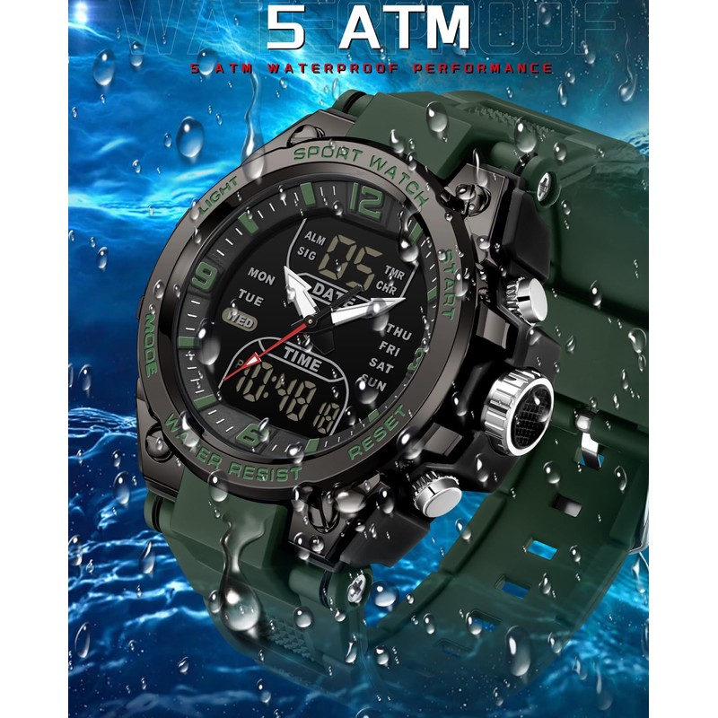 findtime Men's Watch Sport Waterproof Military Watches Outdoor Tactical Digital