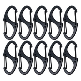 Bytiyar Small Carabiner Clips 1.6 inch(41mm) Metal Double Sided Spring Gate Snap Hooks Keychain Clasp Accessories, 10 Pcs Black